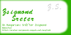 zsigmond sreter business card